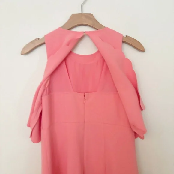 LOFT Womens Split Hem Scallop‎ Dress Pink Tiered Mini Size 0 - Picture 5 of 7